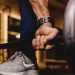 person about to lift barbell